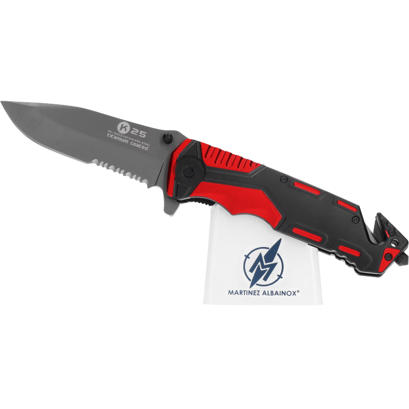 Couteau pliant K25 rouge/noir.