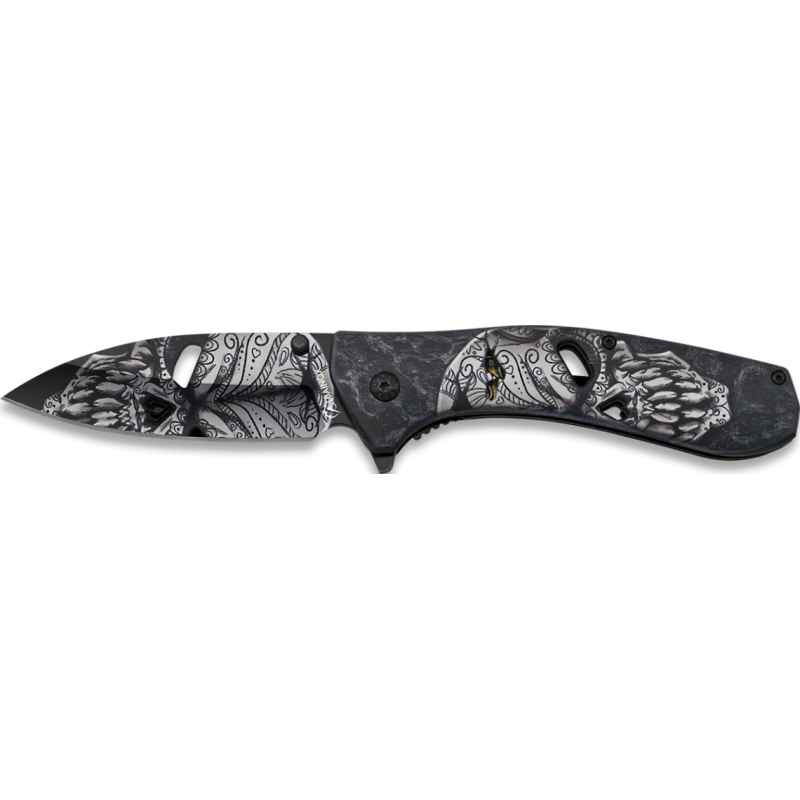 Couteau pliant Tête de mort 3D